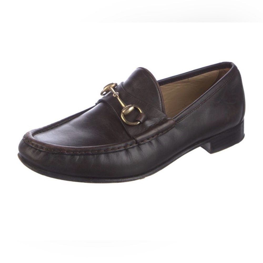 Gucci Men's Horsebit Loafers Brown Leather Size 10.5 US - Picture 2 of 5